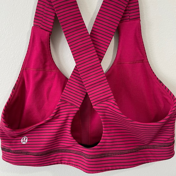 Lululemon All Sport Bra Hyper Stripe Bordeaux - Picture 5 of 8